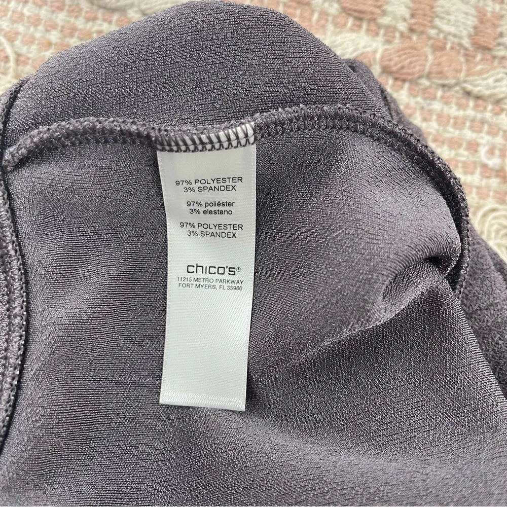 Easywear by Chico's Crepe Sharryl Pull On Pants in Chelsea Gray Size 3